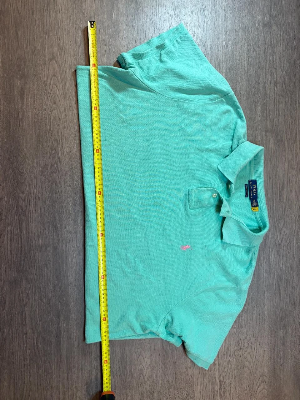 Polo Ralph Lauren Custom Slim Fit Homme – Taille XXL – Vert Menthe / Logo Rose – photo 2